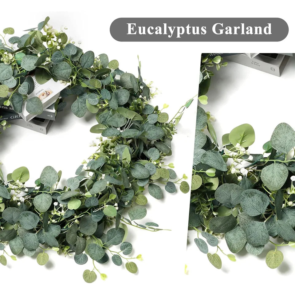 1/2/4pcs, Simulation Vine for Man Gypsophila Eucalyptus Garland, Artificial Green Vine,Suitable for Party, Wedding,Office Decor