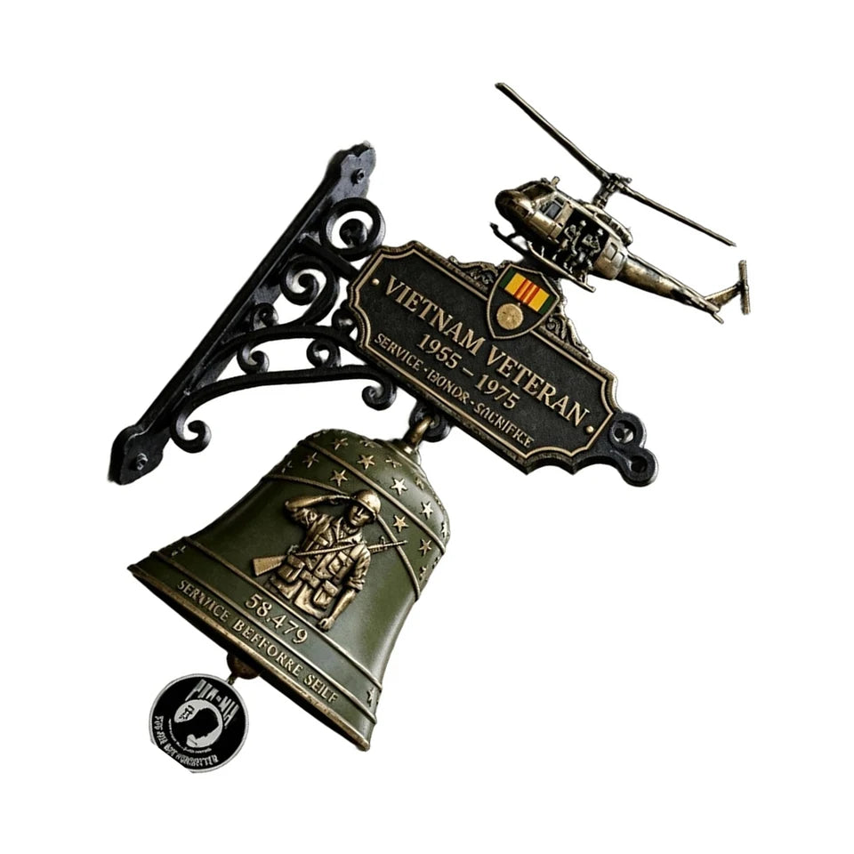 Commemorative Doorbell Rustproof Honor Sacrifice Decor Bell Outdoor Wall Decorative Doorbells for Vietnam Veteran & Veterans