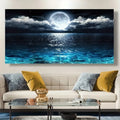 1pc Poster And Printmaking Of Modern Ocean And Night Moon Landscapes Canvas Painting  Interior Gallery Home Wall Decor No Frame