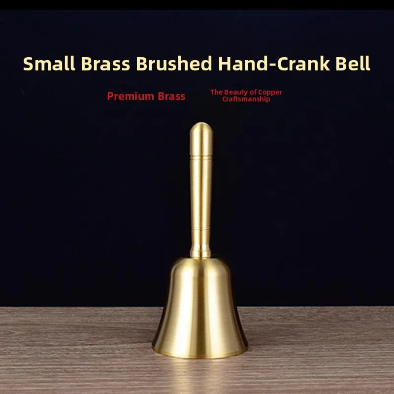 Pure Copper Handheld Bell Wooden Handle School Bell Class Change Bell Large Class Bell Traditional Chinese Style Home Decor