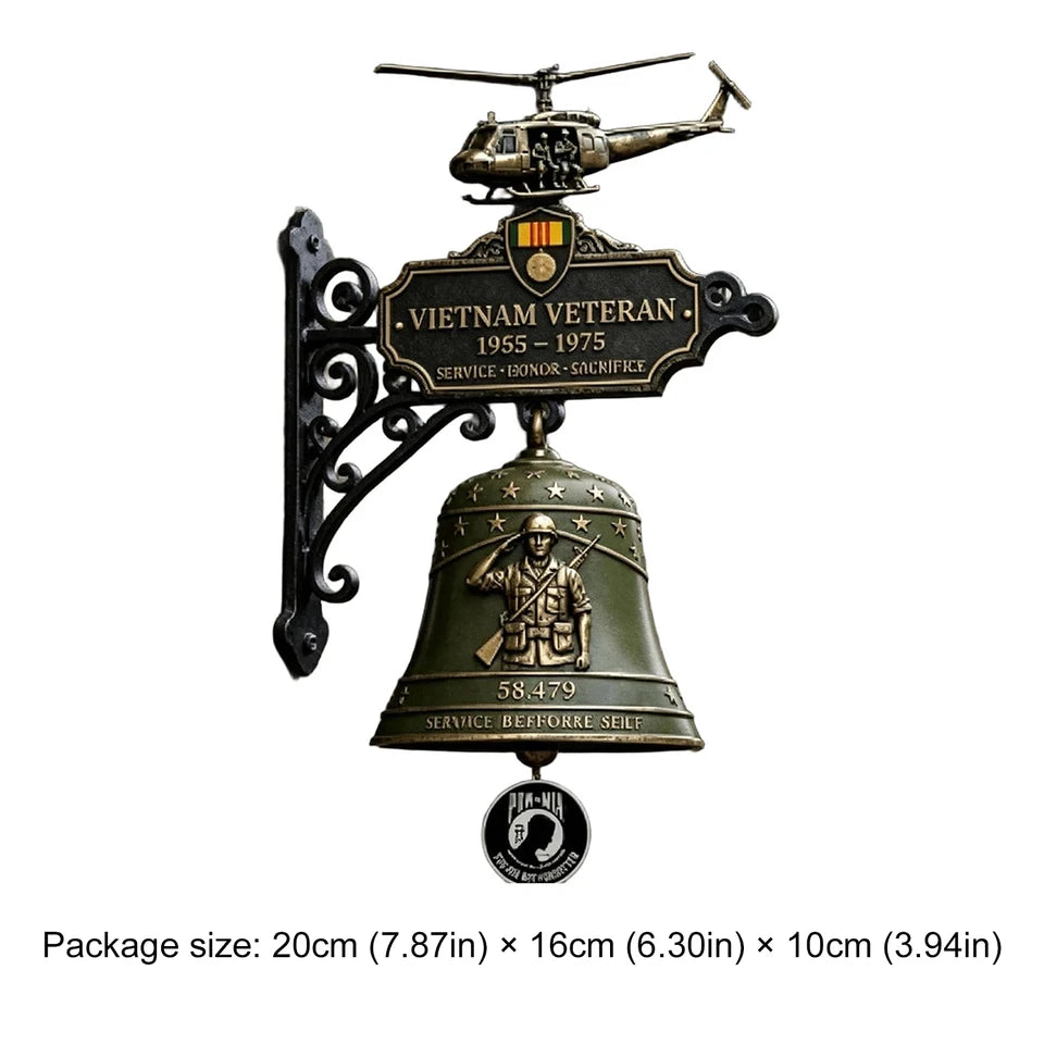 Commemorative Doorbell Rustproof Honor Sacrifice Decor Bell Outdoor Wall Decorative Doorbells for Vietnam Veteran & Veterans