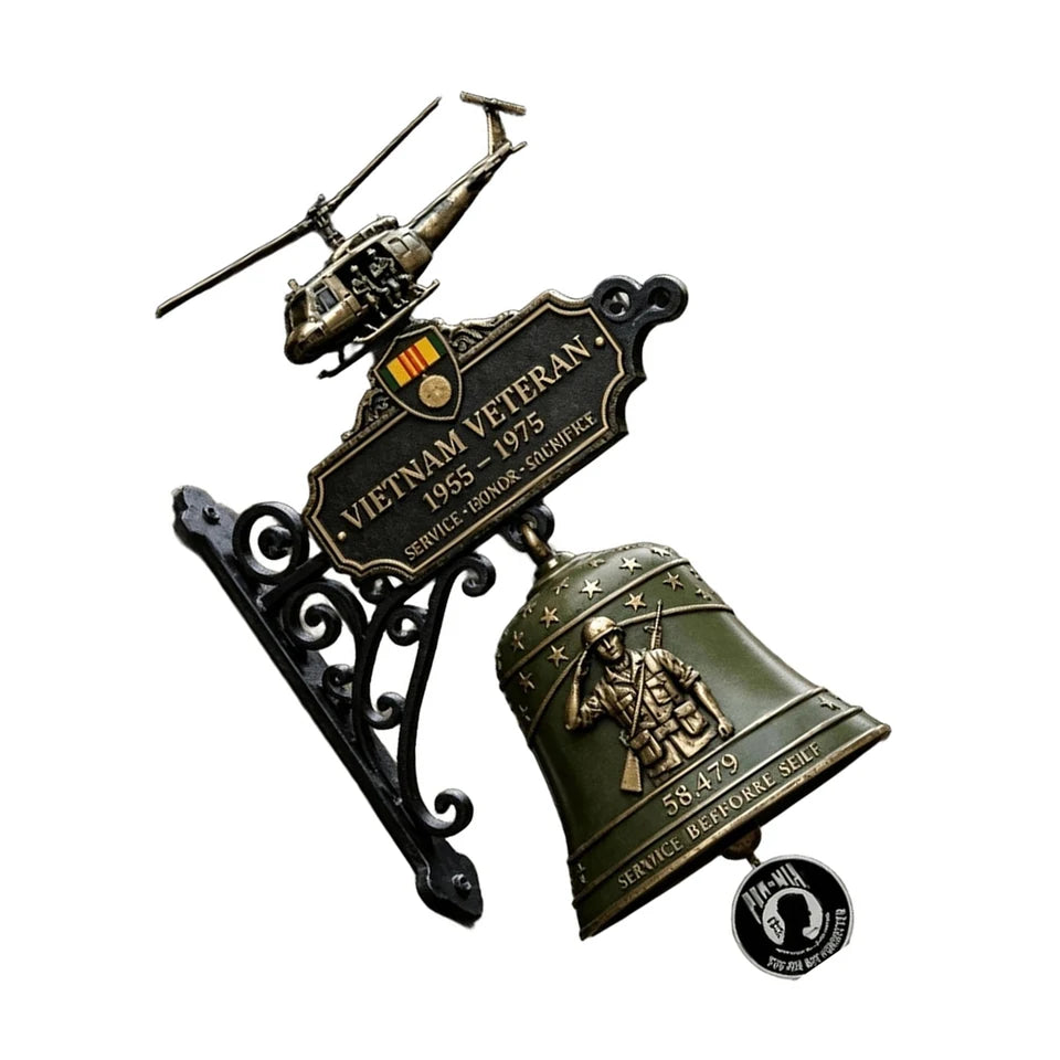 Commemorative Doorbell Rustproof Honor Sacrifice Decor Bell Outdoor Wall Decorative Doorbells for Vietnam Veteran & Veterans