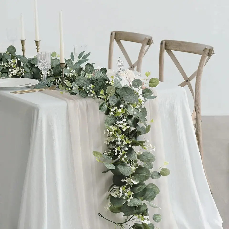 1/2/4pcs, Simulation Vine for Man Gypsophila Eucalyptus Garland, Artificial Green Vine,Suitable for Party, Wedding,Office Decor