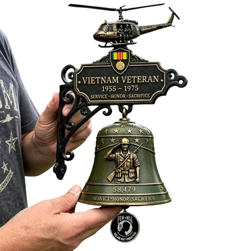 Commemorative Doorbell Rustproof Honor Sacrifice Decor Bell Outdoor Wall Decorative Doorbells for Vietnam Veteran & Veterans