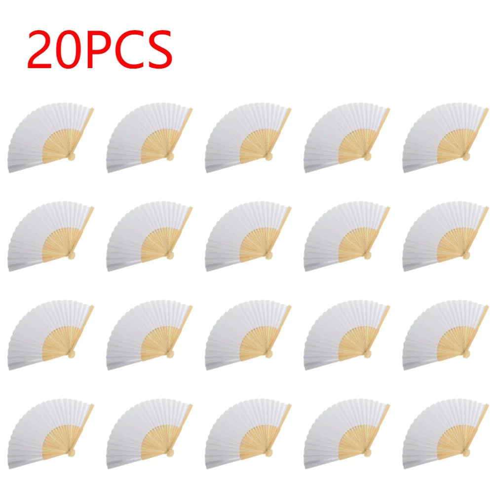 1-50PCS Paper Bamboo Folding Hand Fan Wedding Personalized Fans Party Decor Art Craft Chinese Dance Fan DIY Folding Fan
