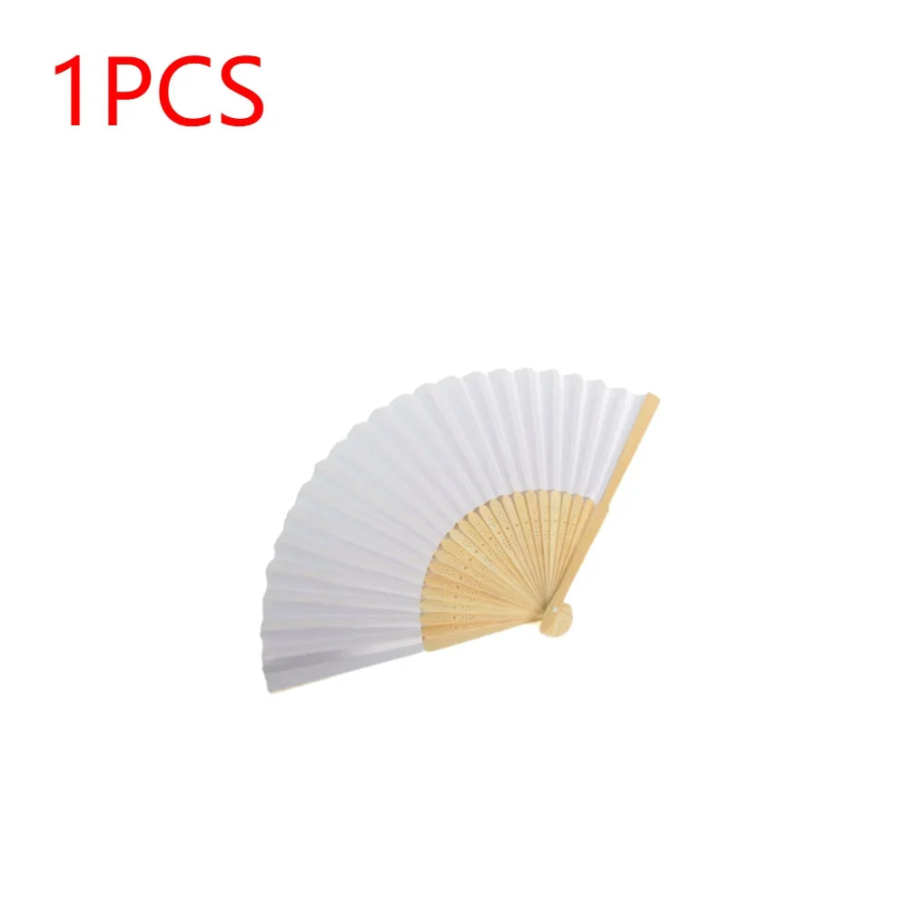1-50PCS Paper Bamboo Folding Hand Fan Wedding Personalized Fans Party Decor Art Craft Chinese Dance Fan DIY Folding Fan