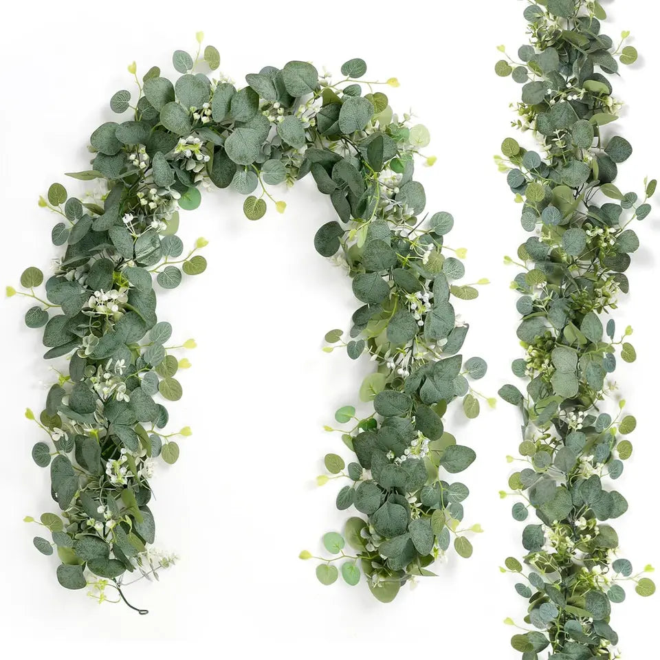 1/2/4pcs, Simulation Vine for Man Gypsophila Eucalyptus Garland, Artificial Green Vine,Suitable for Party, Wedding,Office Decor
