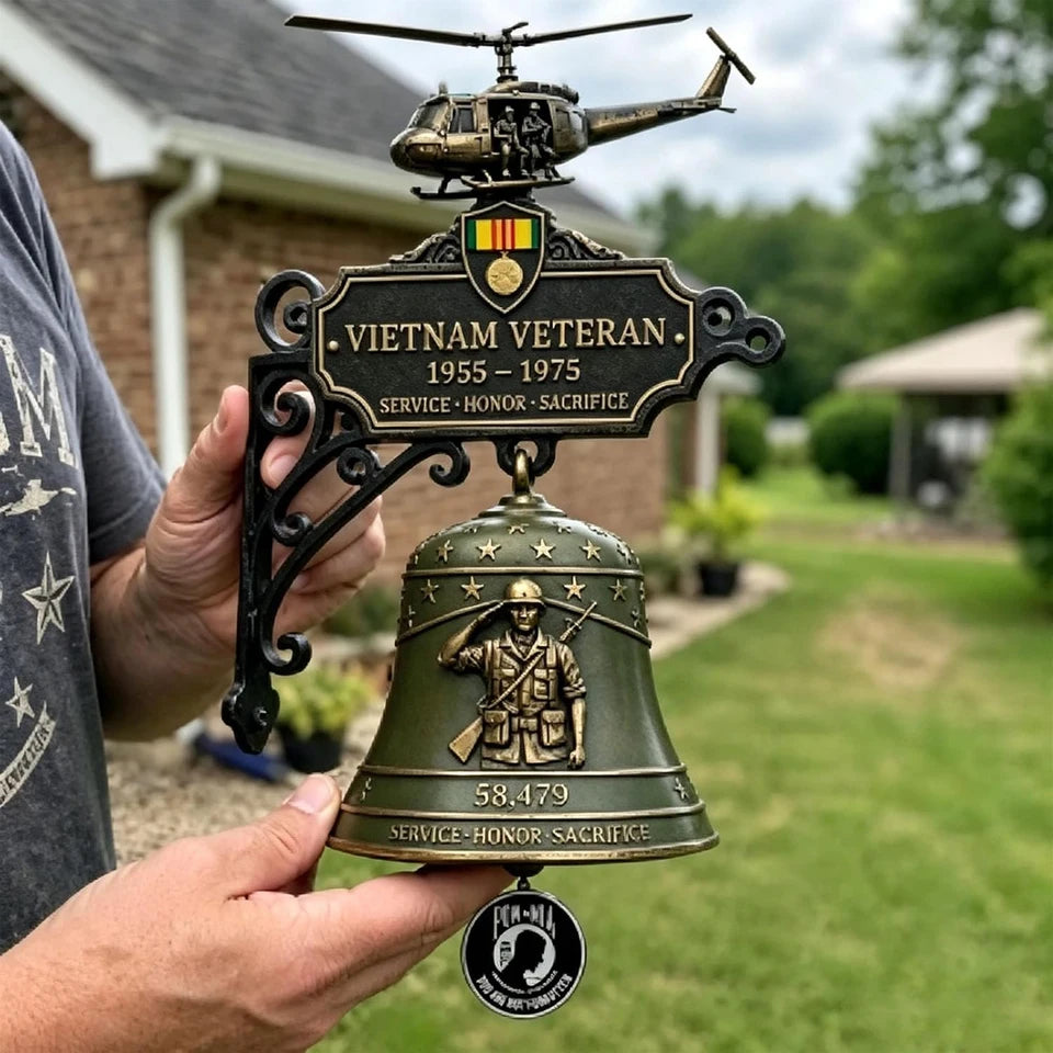 Commemorative Doorbell Rustproof Honor Sacrifice Decor Bell Outdoor Wall Decorative Doorbells for Vietnam Veteran & Veterans