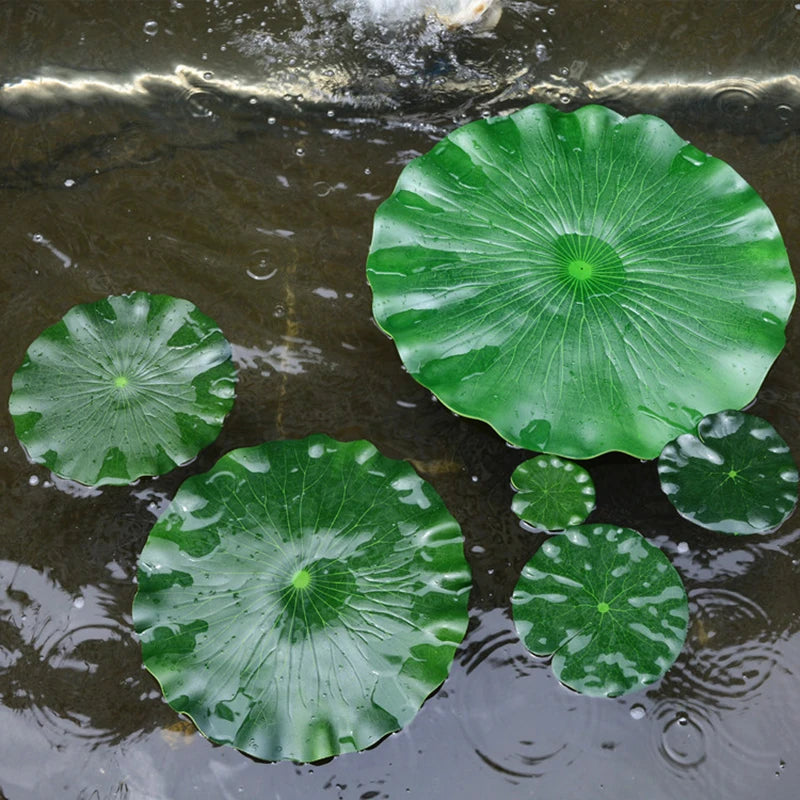 Artificial Floating Lotus Leaves Fake Foliage Plant 10/15/18/28/40cm EVA Green Round Lotus Leaf Garden Pond Pool Decor
