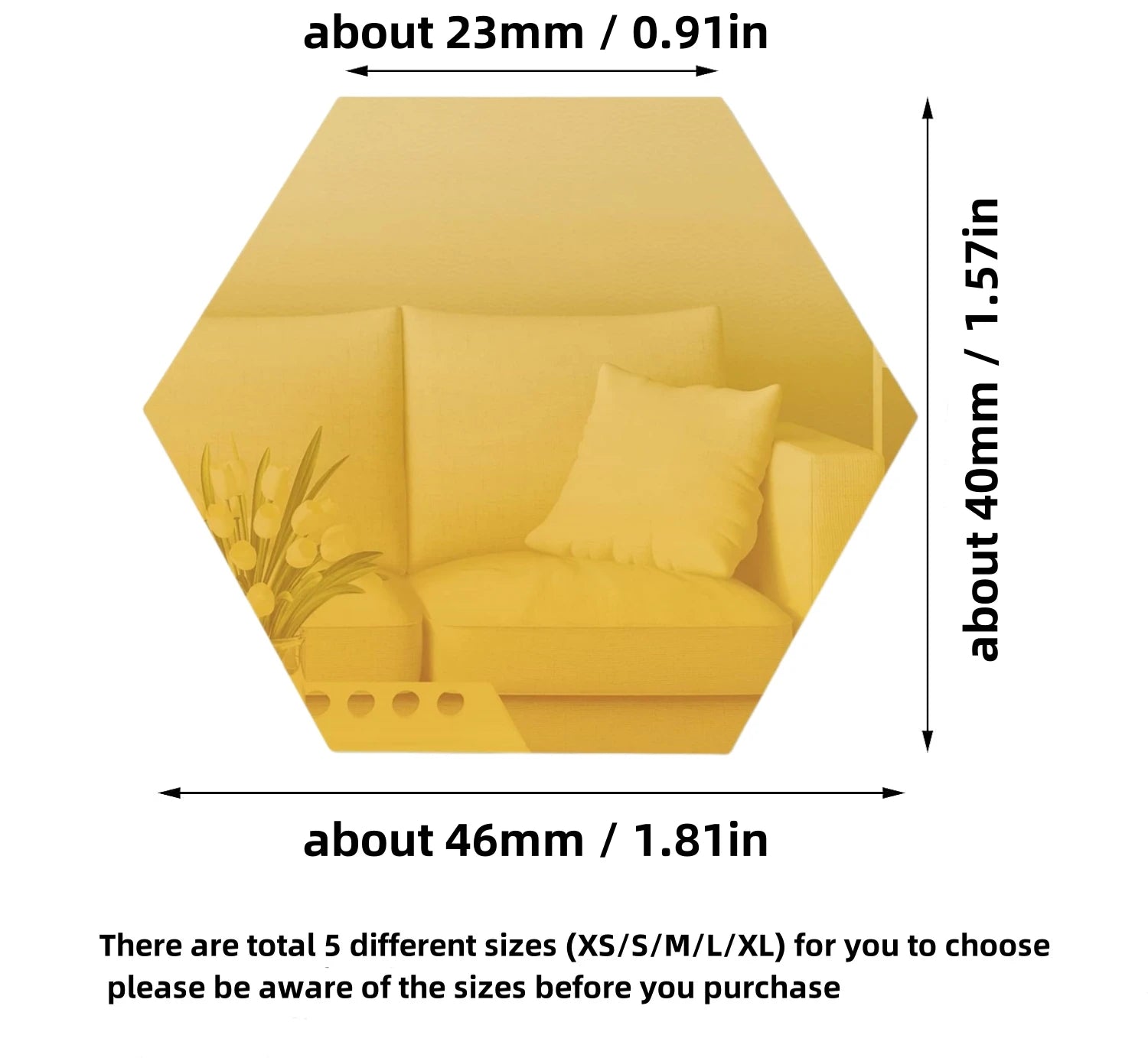 24PCS Hexagon Mirror Wall Sticker Removable Acrylic Mirror Wall Sticker Decal for Living Room Bedroom Home Decor